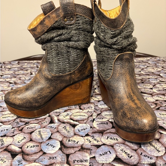 Dr. Scholl Brown and Gray Wedge Ankle Boots